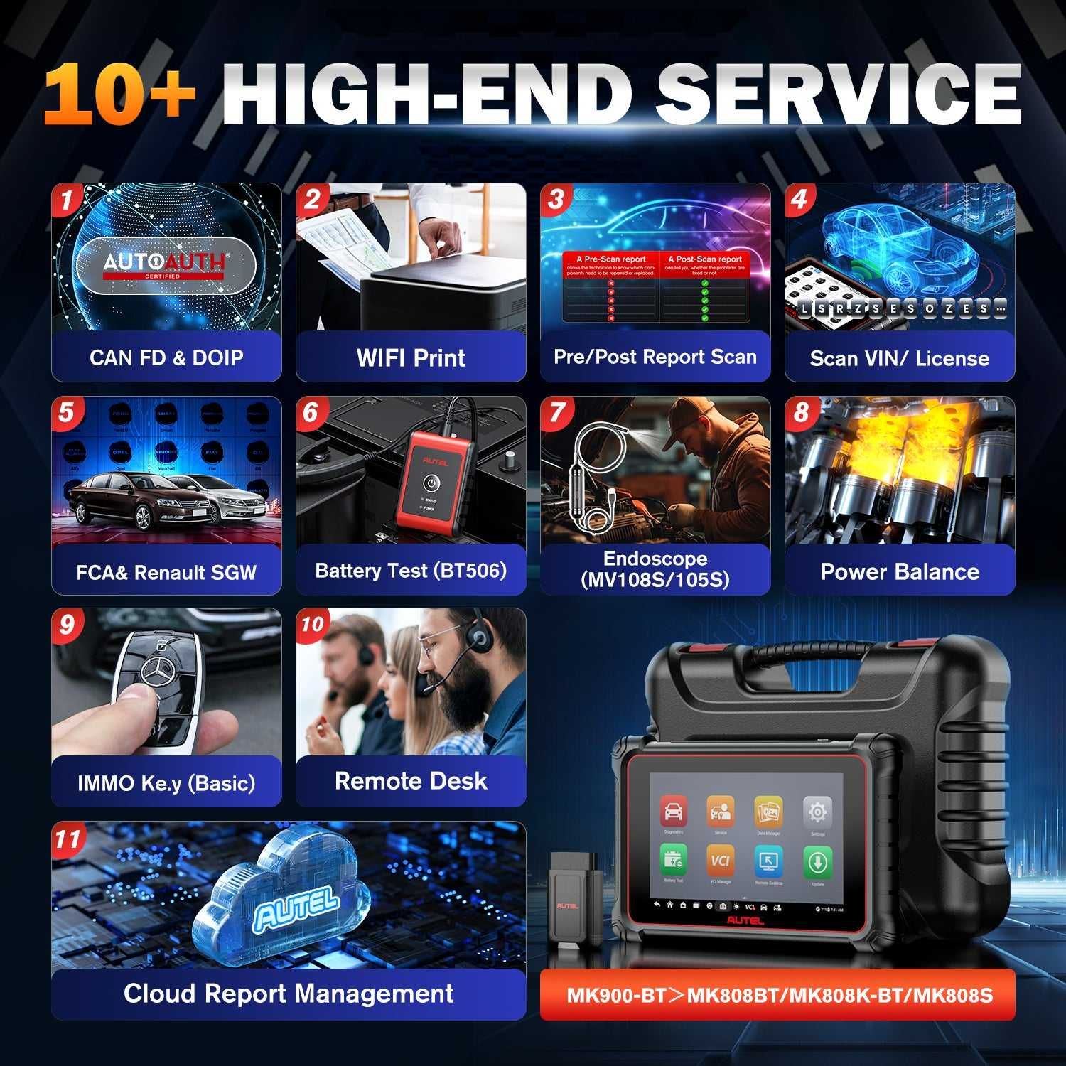 Autel MaxiCOM MK900BT KIT Máquina Diagnóstico OBD /Oficinas (NOVO)