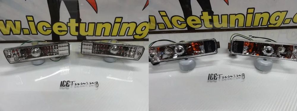 Piscas frontais VW Golf 2, Jetta 2 fundo preto /Smoke ou fundo cristal