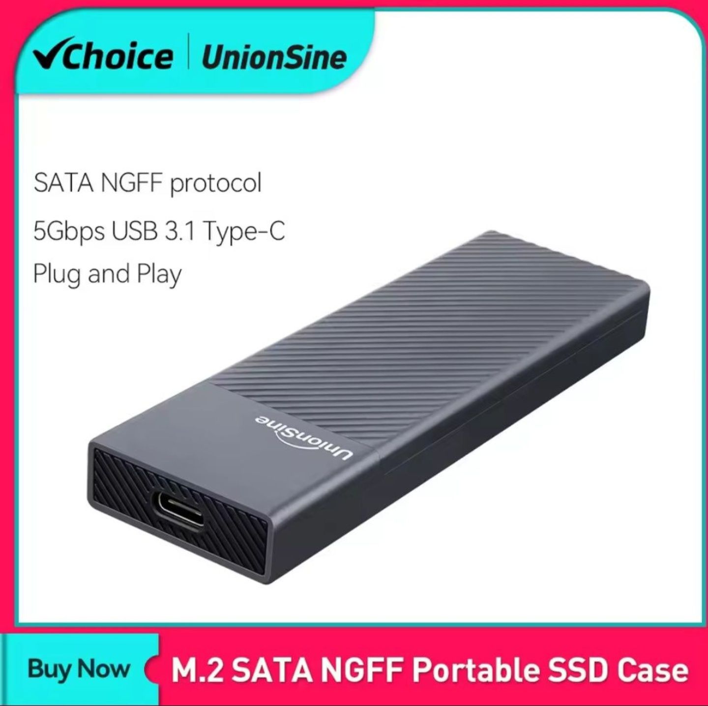 Карман зовнішній UnionSine M2 SSD Sata
