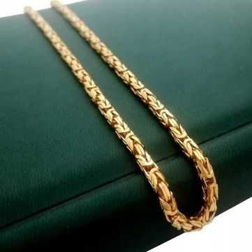 Luksusowy łańcuszek królewski srebro+24k 60cm 3,5mm złoto GWARANCJA