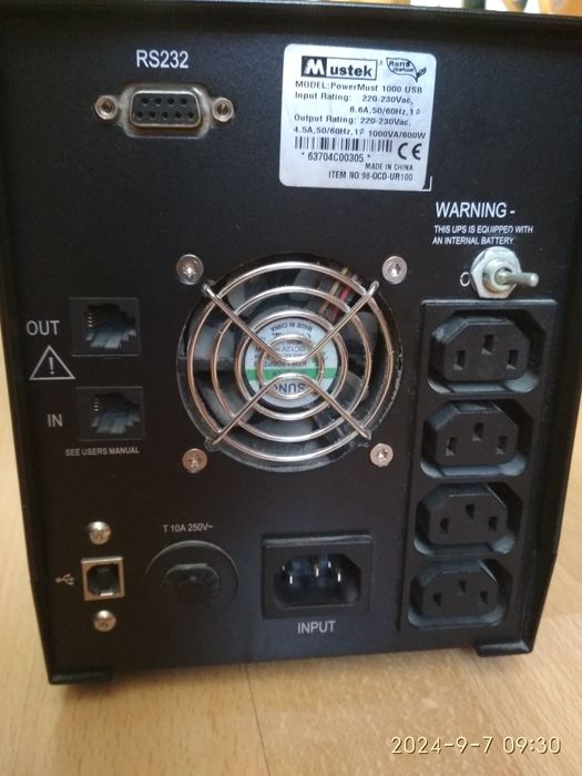 безперебійник ДБЖ UPS Mustek PowerMust 1000 USB без батарей