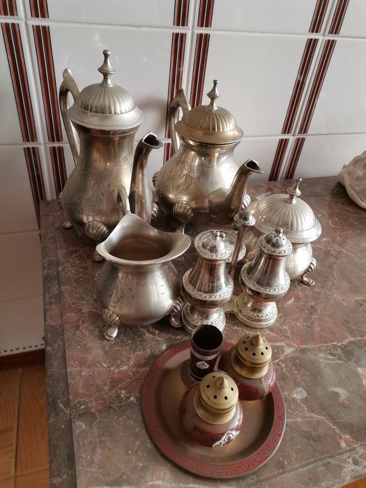 Serviço de chá/café, clássico prateado