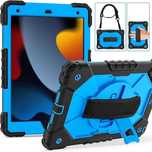 CSHNB etui 360 pancerne iPad 10.2'' 7/8/9 gen uchwyt pasek niebieskie