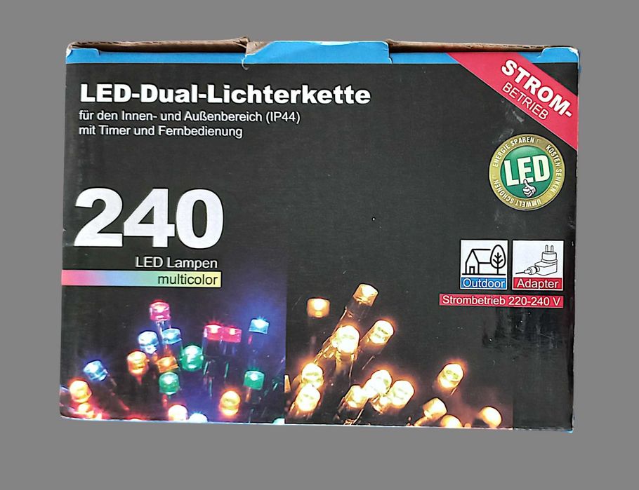 Lampki choinkowe podwójne łańcuchy świetlne LED z 240 diodami