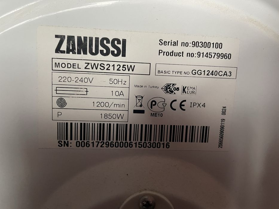 Пральна машина ZANUSSI