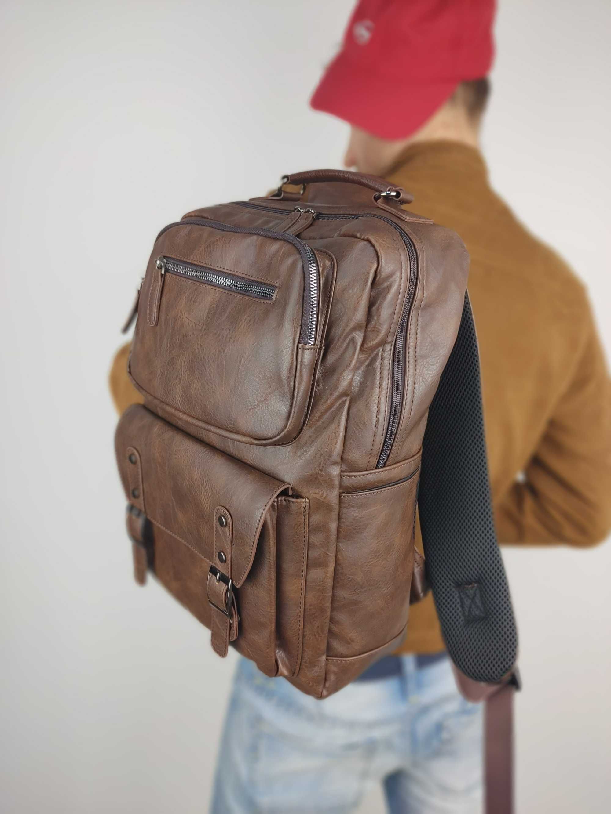 Plecak Męski z Kieszeniami Retro Vintage Na Laptopa Pojemny XXL