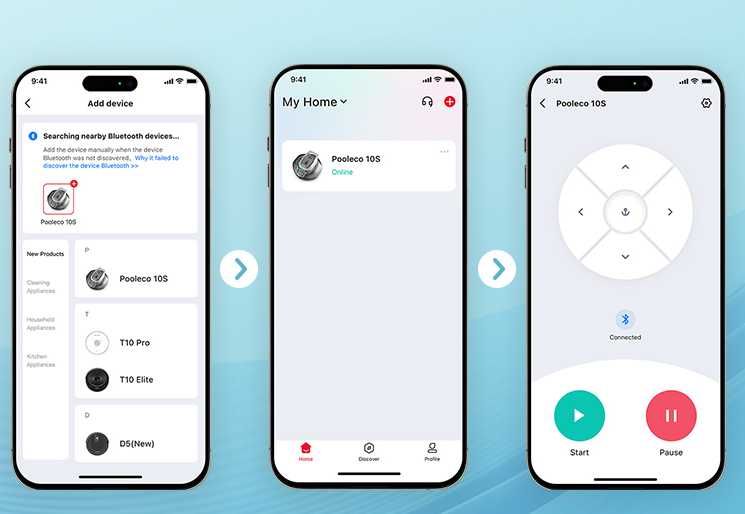 Robot aspirador de piscina com aplicação, recolha sem gancho