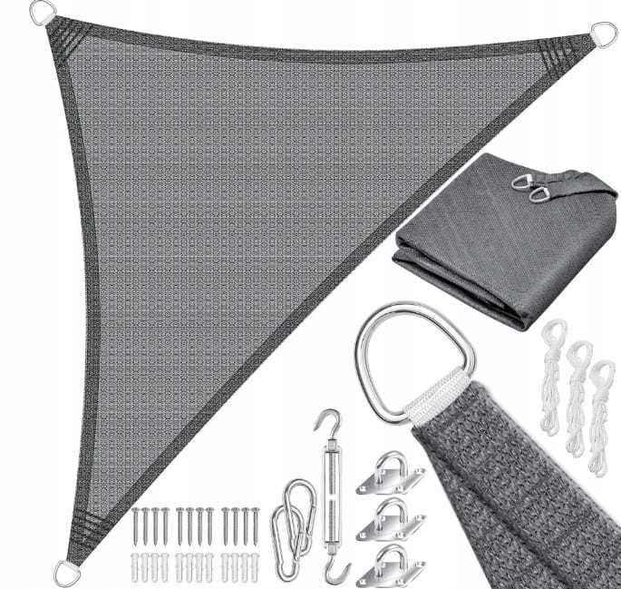 Żagiel przeciwsłoneczny KESSER 2,5x2,5x3,5m szary HDPE taras ogród