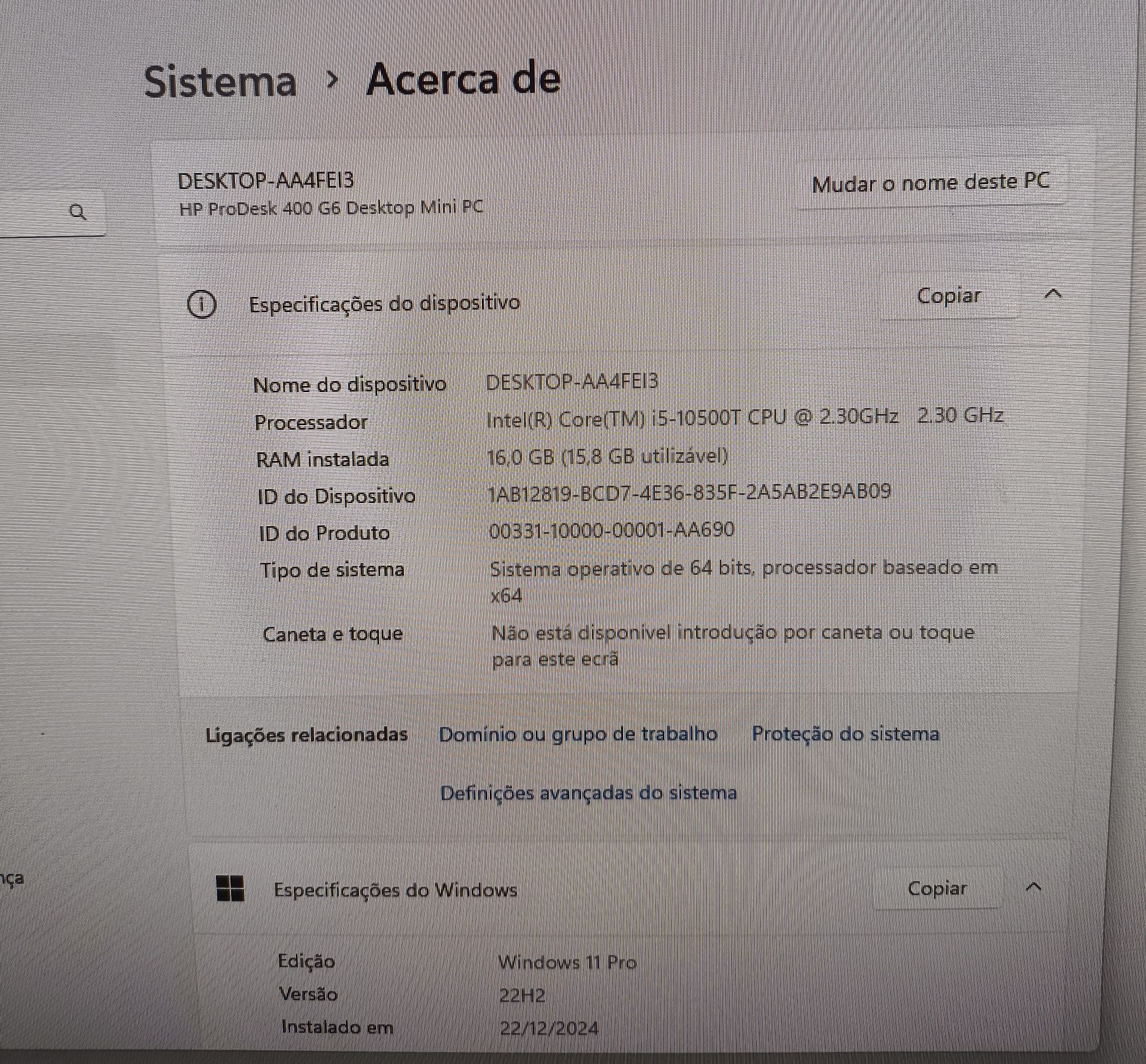 HP ProDesk 400 G6 Mini i5-10500T/16gb/256gb/1tb/Garantia