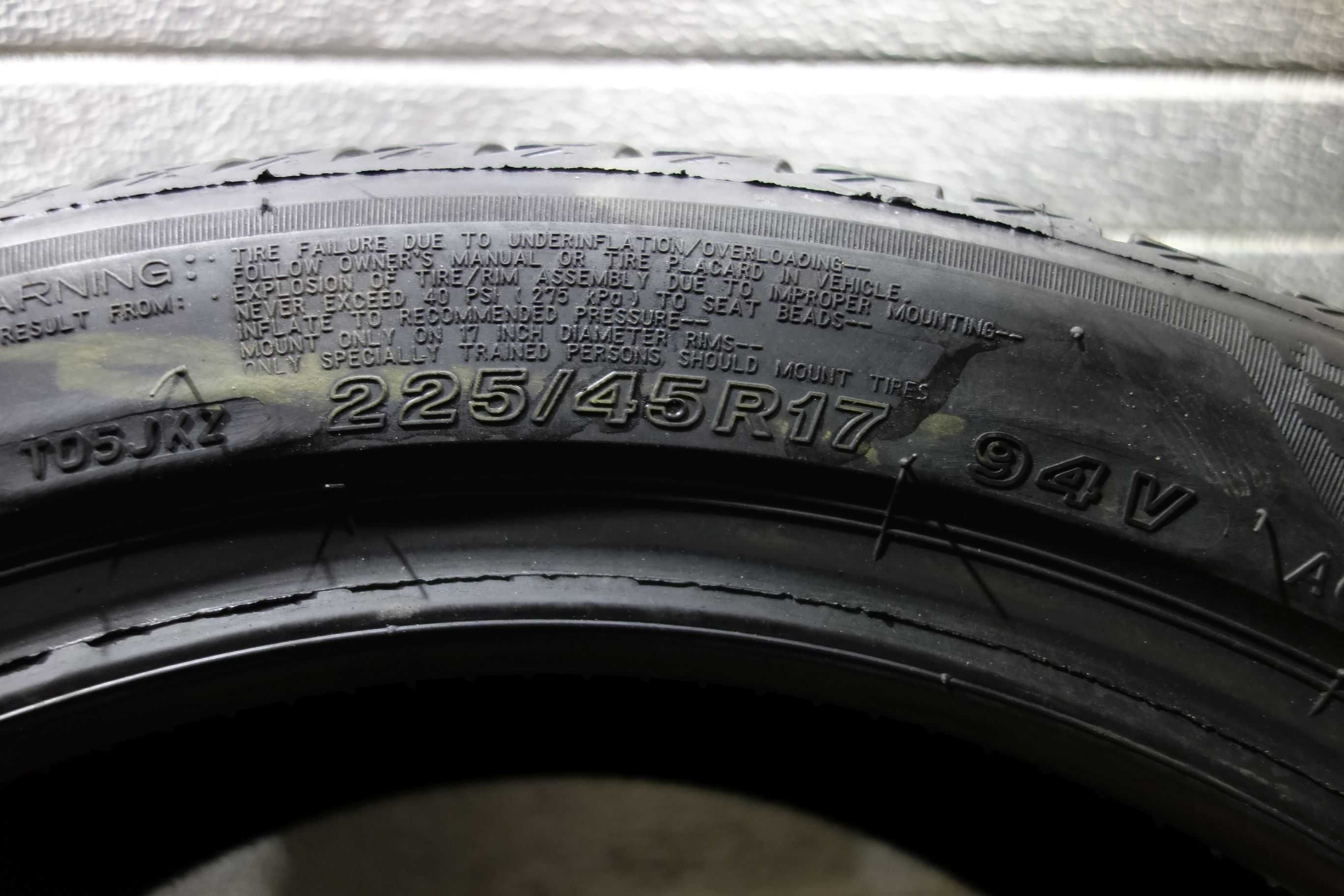 225/45R17 Opony letnie używane Bridgestone Turanza T005.2023r (i9)