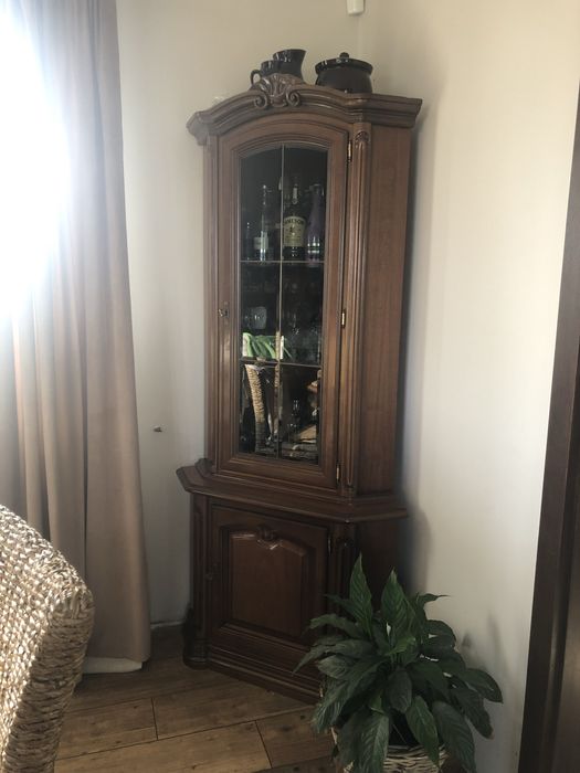 Witryna narożna dębowa