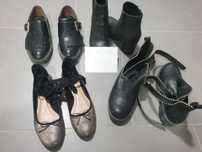 Botas e sabrinas. Usadas