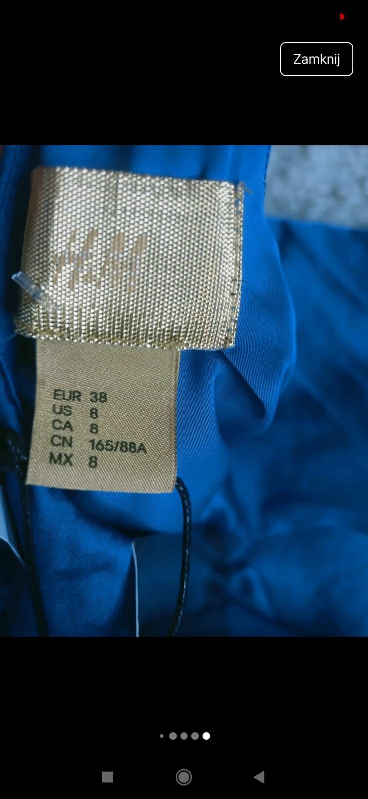 Sukienka nowa z metką lato ramiączka niebieska kobaltowa roz  M