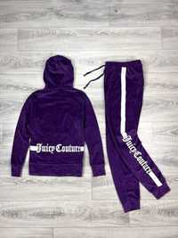 Set komplet dresowy Juicy Couture welurowy fioletowy z diamencikami