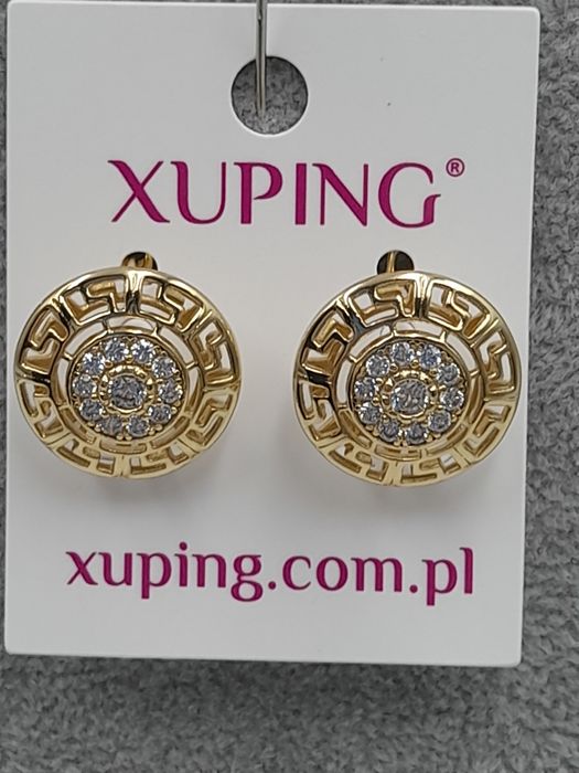 Kolczyki pozłacane 14 k Xuping  grecki wzór