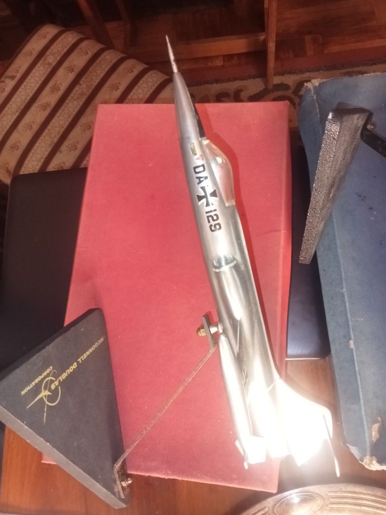 Stary Samolot kolekcjonerski duża Metalowa zabawka model stał alu XXw.