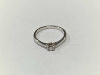 KRUK! Złoty pierścionek/ 585/ 2.23 gram/ R12/ 0.20 CT/ białe złoto