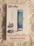 Etui składane kabura z eko skóry na telefon Galaxy S6 edge biały nowy