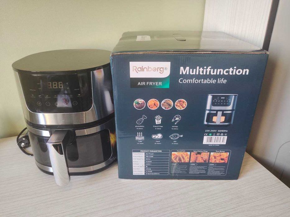Аєрогриль аєрофритюрниця Rainberg 2268 мультипіч 4200 вт 8л Фритюрница
