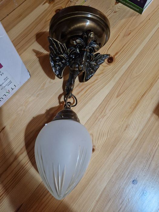 Kinkiet mosiężny stylizowany retro, orzeł, lampa