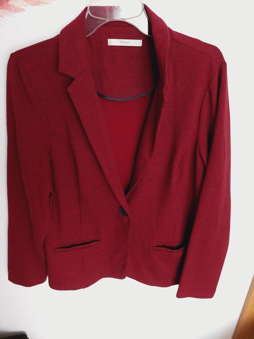 Bordowa marynarka żakiet elegancka George 44