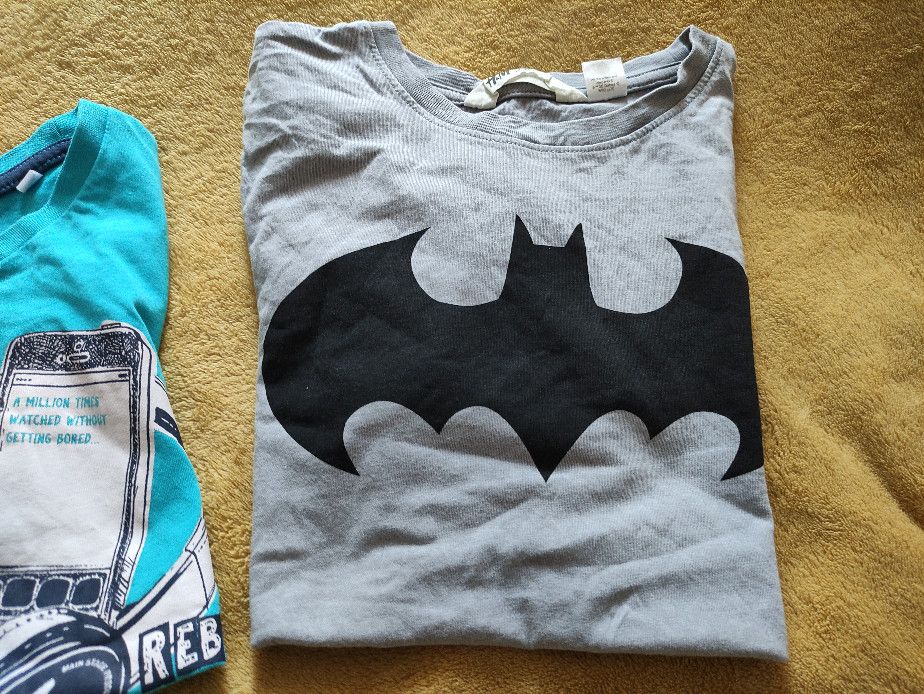 ZESTAW 3 koszulek BATMAN r. 134/140 | C&A | H&M | SINSAY | 100% czarna