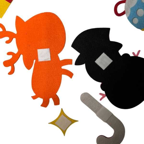 Дитяча фетрова ялинка на стіну з прикрасами + подарунок