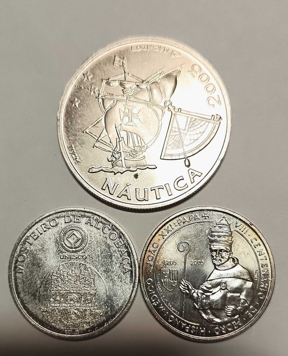 Moedas 10€ e 5€ Prata coleção - 3 unidades