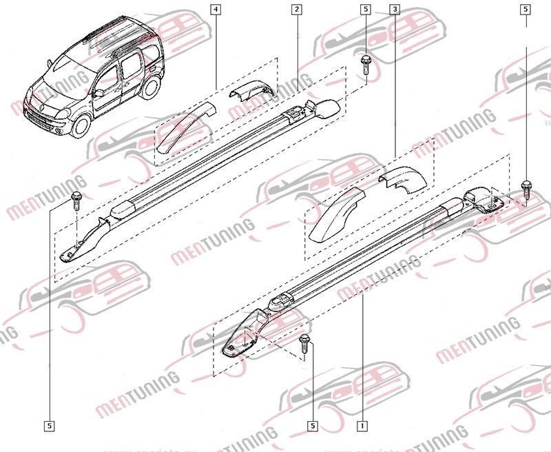 Renault Kangoo Кенго Канго рейлинги перемычки релінги оригінал/Тюнинг