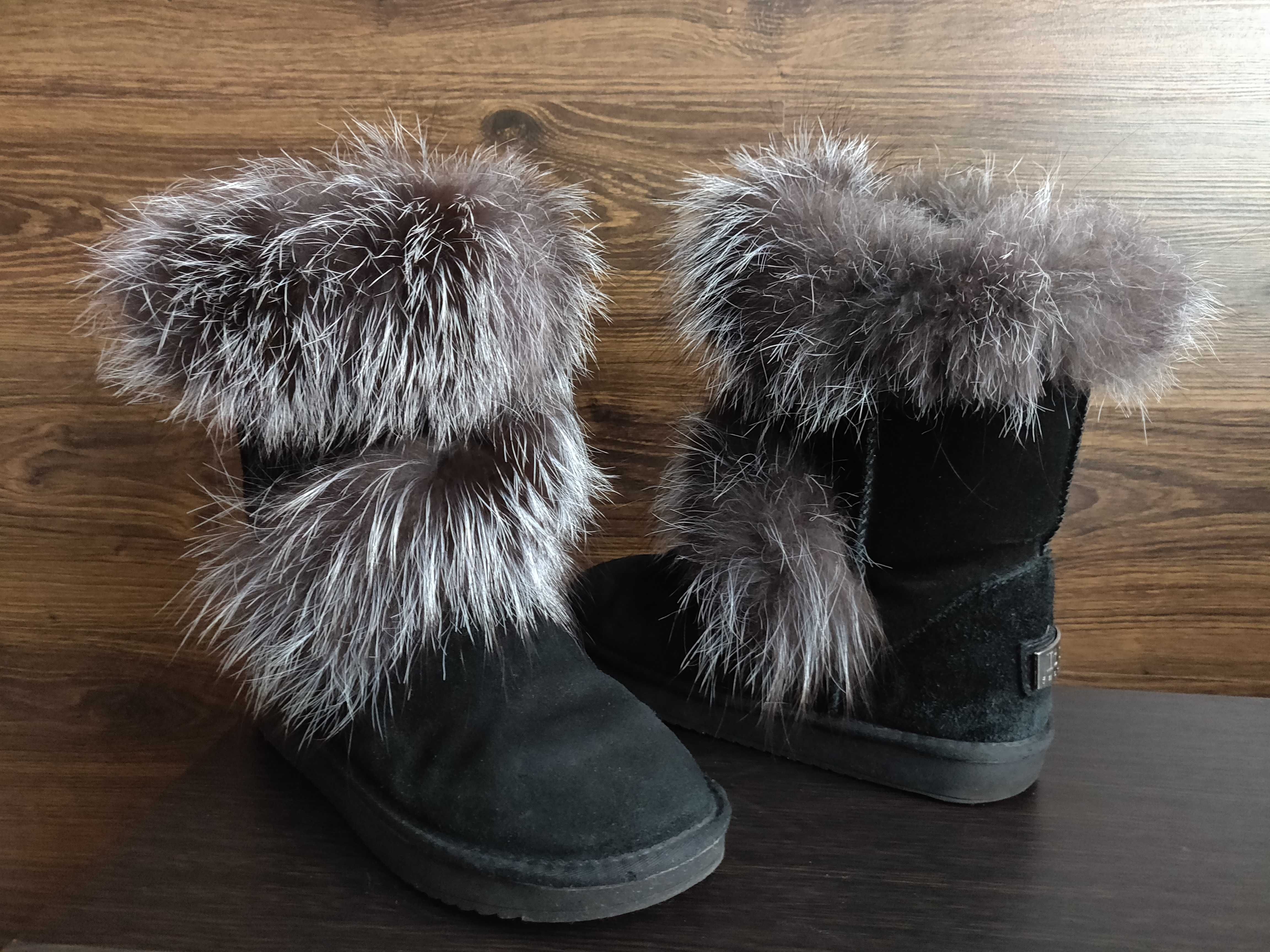 Угги женские It is fashion высокие замшевые с мехом р.40/ 25,5 см.