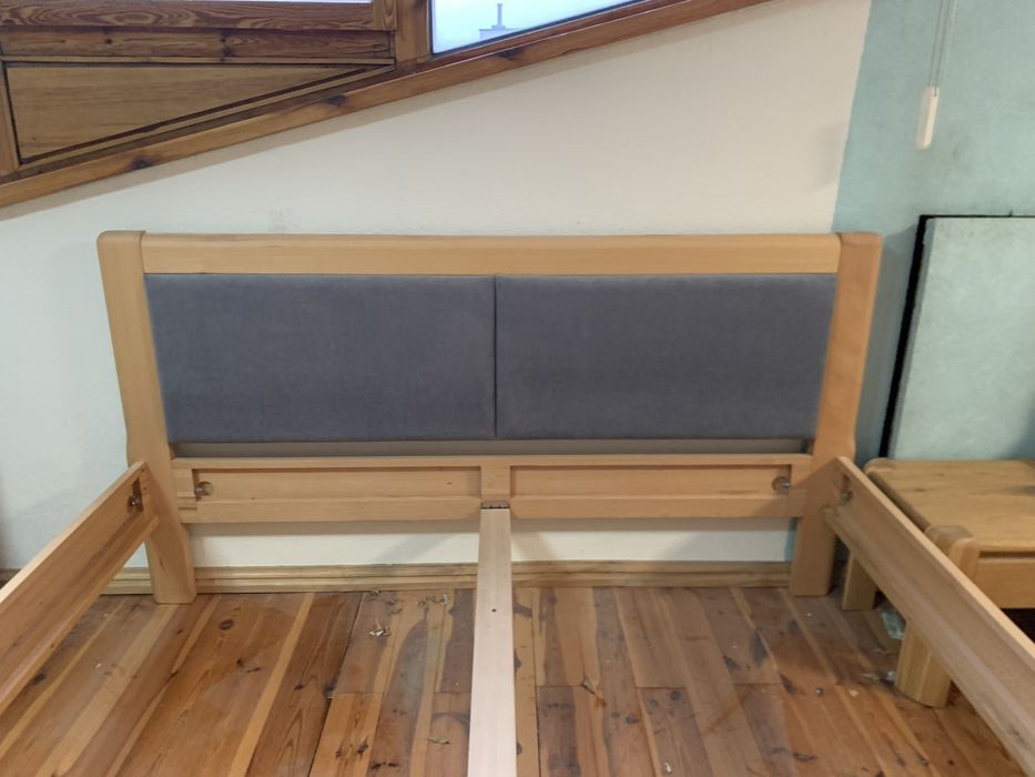 Łóżko LES 160x200 buk naturalny -Wupredaż Ekspozycji