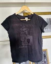 Szara bluzka HM H&M Marilyn Monroe XS 34 Merlin t-shirt thirt