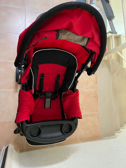 Vendo carrinho chicco travel duo system today vermelho, como novo