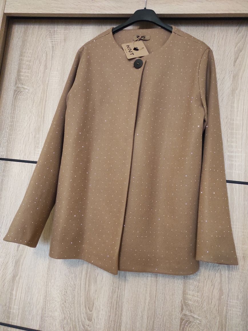 Marynarka narzutka bling bling flausz Plus size 42 44