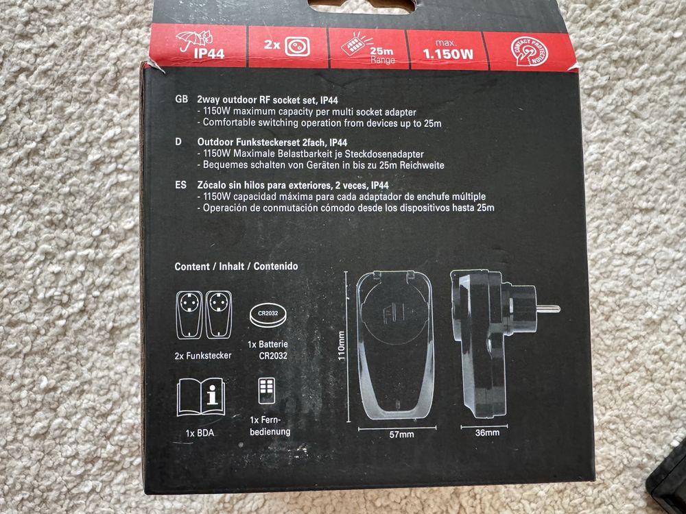 Vivanco comfort gniazdka zdalnie sterowane ip44