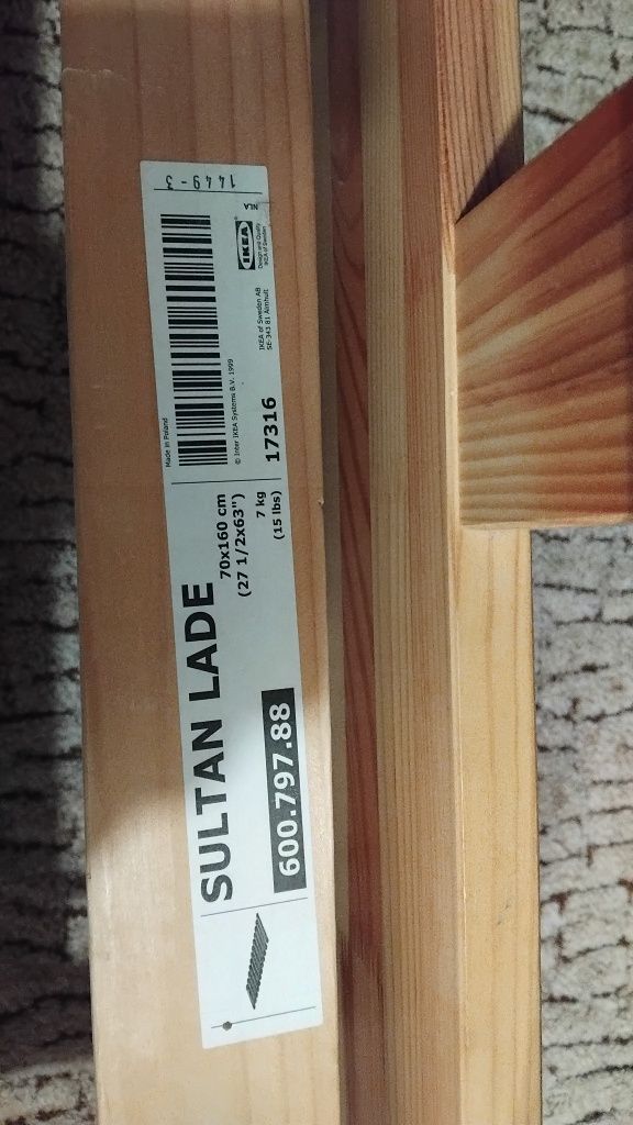 Łóżko rama łóżka 70 x 170 cm dziecięce Kritter ikea lite drewno