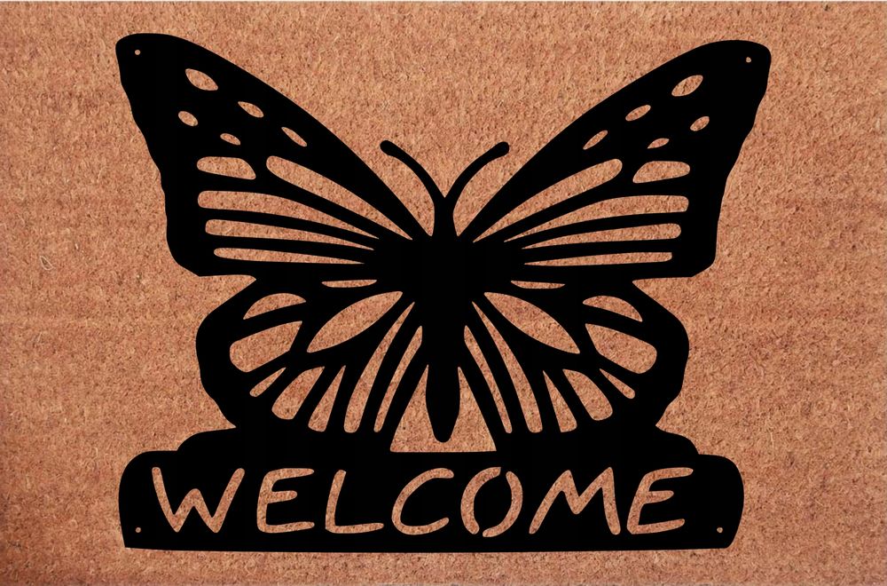 Wycieraczka kokosowa pod drzwi Welcome Motyl Piękna Wycieraczka