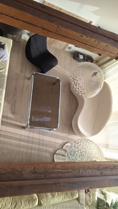 Duży Stolik art deco, bauhaus chrom szklo