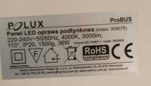 Panel LED POLUX 60x60 36W 3000lm + driver