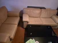 Conjunto 2 sofas em pele