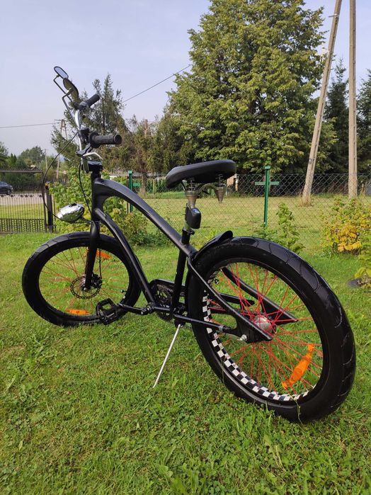 Electra Straight 8, bogata wersja, 2 lusterka i lampa chrom, alarm