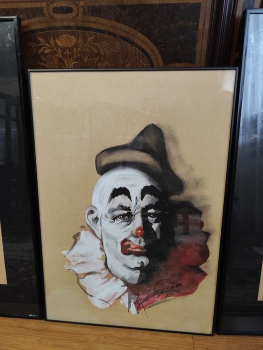 Zestaw 3 obrazów Portrety Klaunów , odbiór osobisty