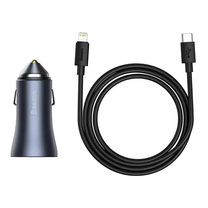 Ładowarka samochodowa Baseus Golden Contactor Pro, USB + USB-C, QC4.0+