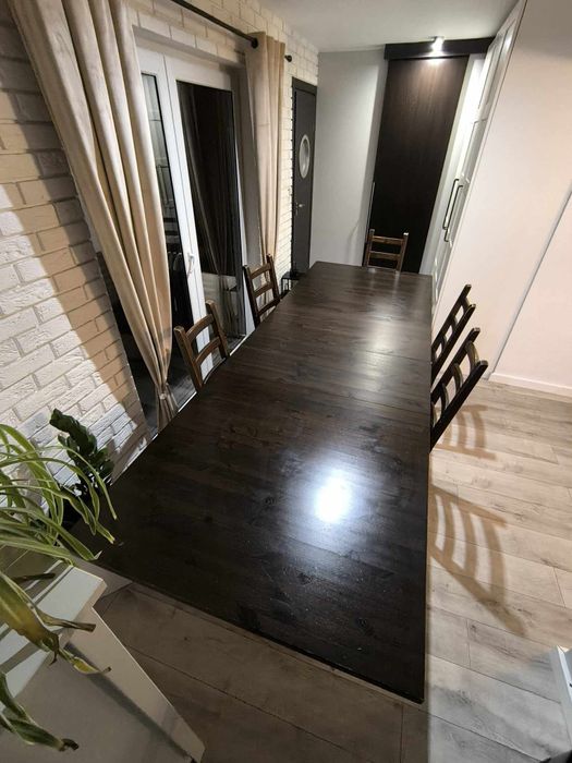 Zestaw komplet stół z krzesłami, solidny ciężki rozkładany IKEA