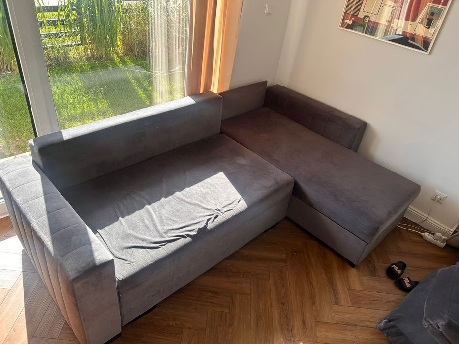 Narożnik rozkładany szary