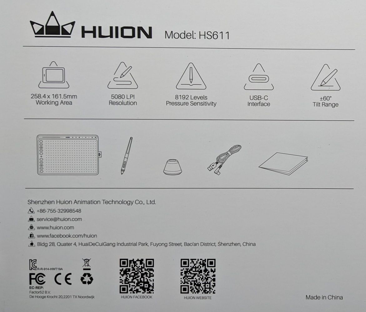 Графический планшет Huion HS611 Новые!