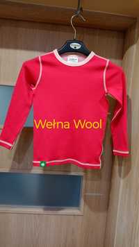 Śliczna bluzka koszulka wełniana, Wełna Wool, Vossatassar 110