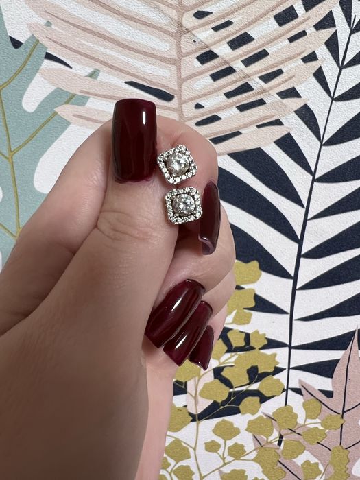 Сережки пусеты серебро 925 на закрутках