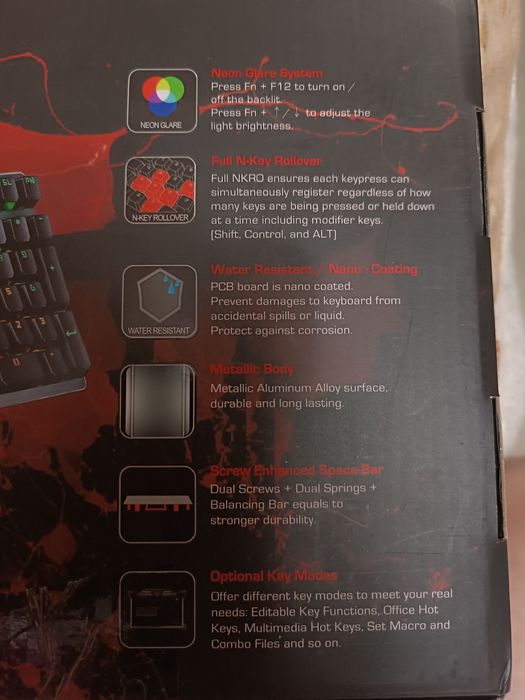 Клавиатура Bloody B760, кликающая тактильная, 100%, optical switch