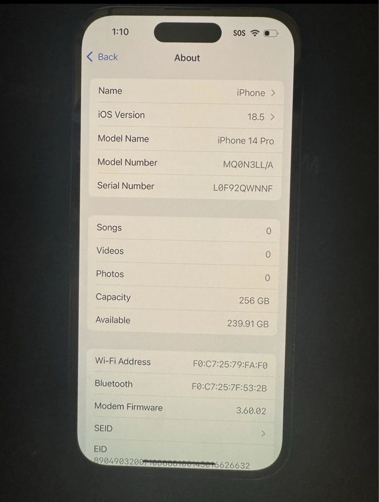 Apple Iphone 14 pro 256 неверлок